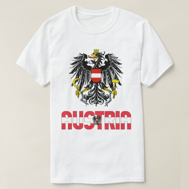 T-shirt Autriche Drapeau et blason Patriotique (Design devant)