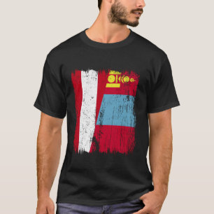 T-shirt Autriche Mongolie Demi Drapeau Autrichien Mongol M