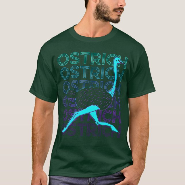 T-shirt Autruche Animal Ami Rétro (Devant)