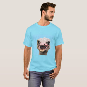 T-shirt Autruche drôle visage oiseau animal souriant