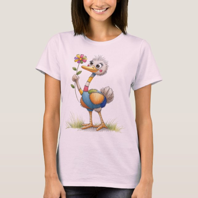 T-shirt Autruche mignonne (Devant)