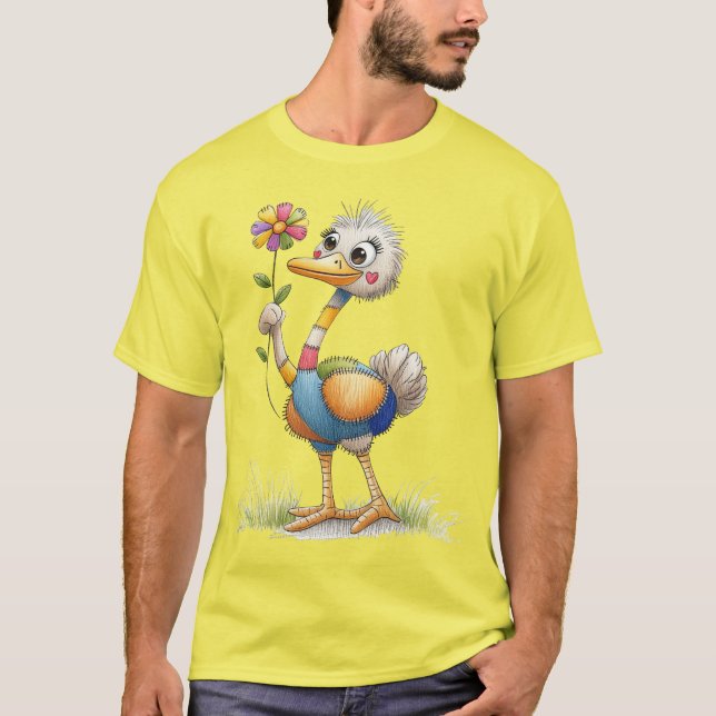 T-shirt Autruche mignonne (Devant)