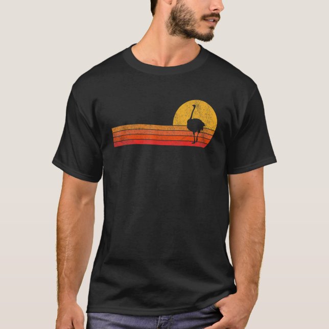 T-shirt Autruche Rétro   Autruche Vintage (Devant)