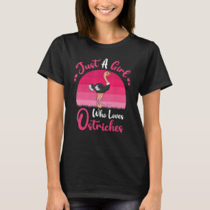 T-shirt Autruche Vintage Juste Une Fille Qui Aime Autruche