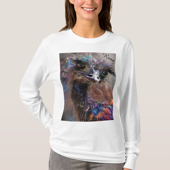 T-shirt Autruche Wackadoodle Dos Personnalisé  (Devant)