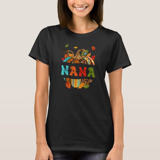 T-shirt Autumn Fall Outfit Nana Thankful Grateful Blessed  (Devant)