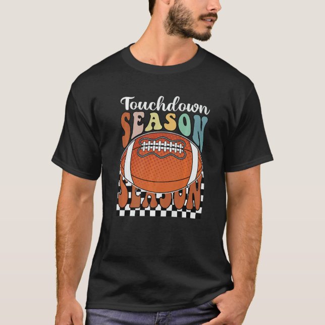 T-shirt Autumn Fall Touch Down Season Family Football Than (Devant)