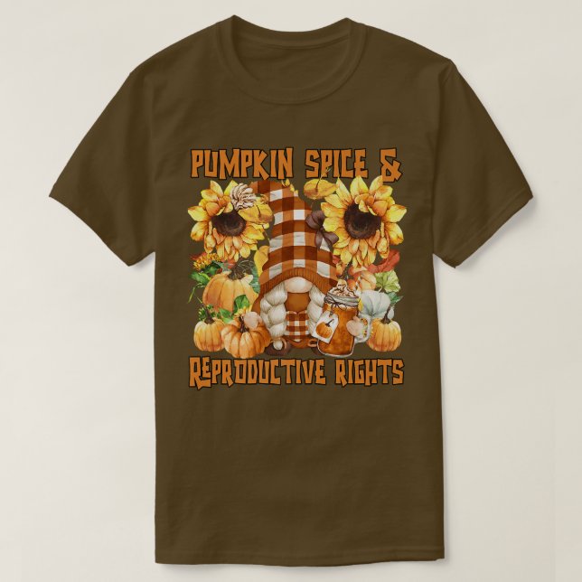 T-shirt Autumn Gnome For Women Pumkin Spice And Reproduct (Design devant)
