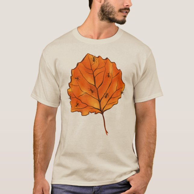 T-shirt Autumn Leaf Orange Nature Lover (Devant)