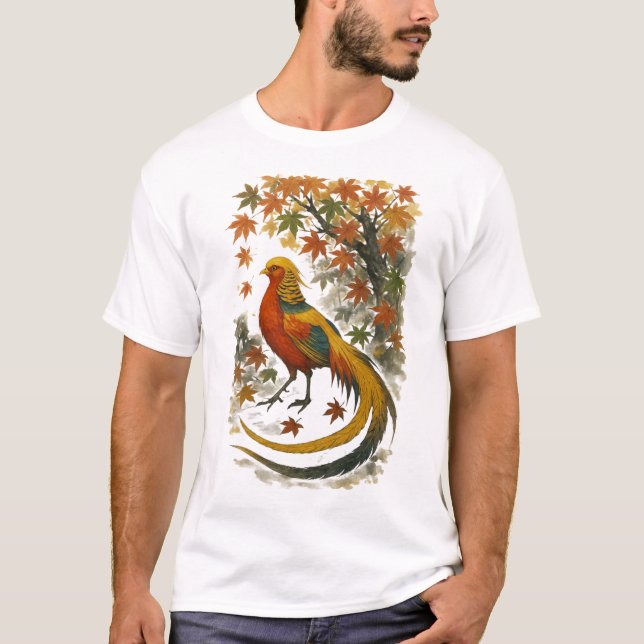 T-shirt 【Autumn Phoenix Japanese Art T-Shirt】 (Devant)