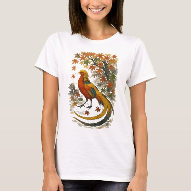 T-shirt 【Autumn Phoenix Japanese Art Women’s T-Shirt】 (Devant)