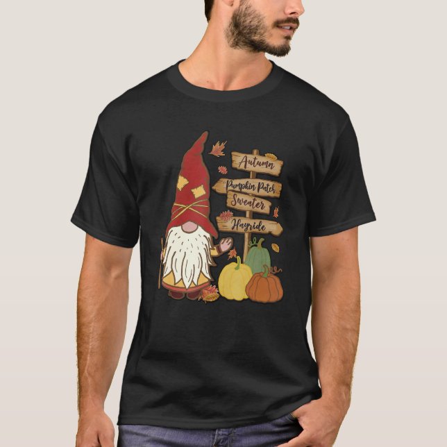 T-shirt Autumn Pumpkin Patch Gnome Fall Family Pajama Than (Devant)