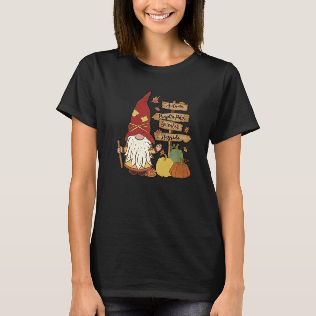 T-shirt Autumn Pumpkin Patch Gnome Fall Family Pajama Than (Devant)