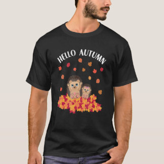 T-shirt Autumn sayings cute hedgehog