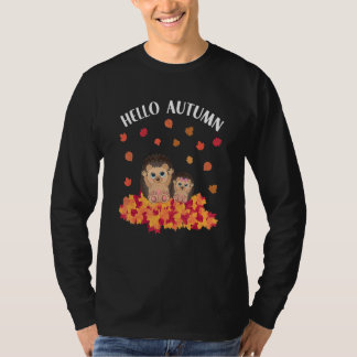 T-shirt Autumn sayings cute hedgehog