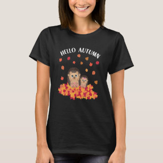 T-shirt Autumn sayings cute hedgehog