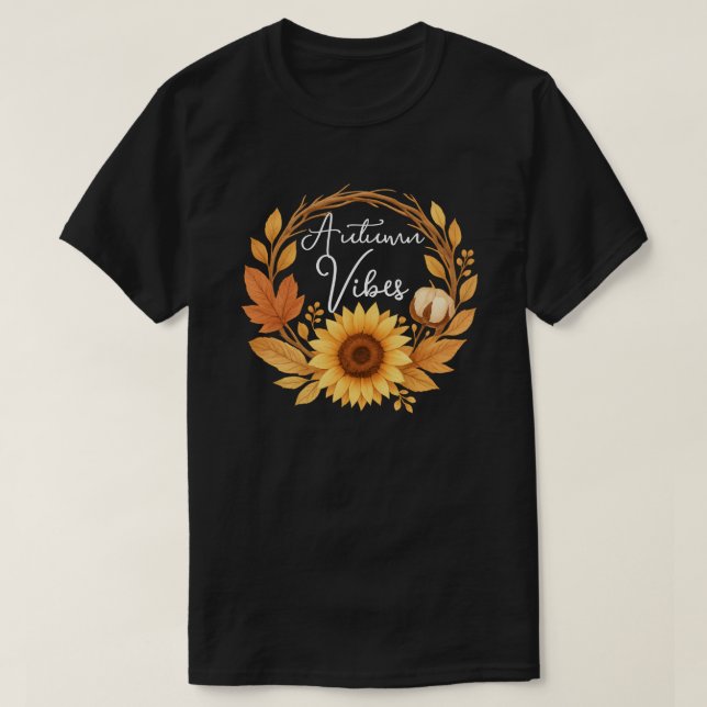 T-shirt Autumn Vibes tournesol (Design devant)