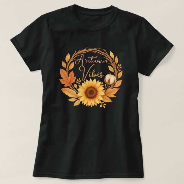 T-shirt Autumn Vibes tournesol (Design devant)