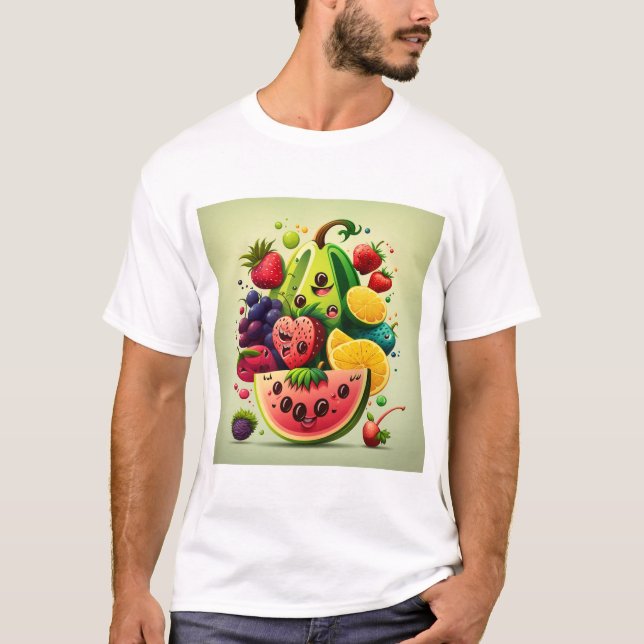 T-shirt aux fruits heureux (Devant)