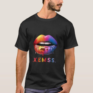 T-shirt aux lèvres dégoulinantes colorées Graphiq