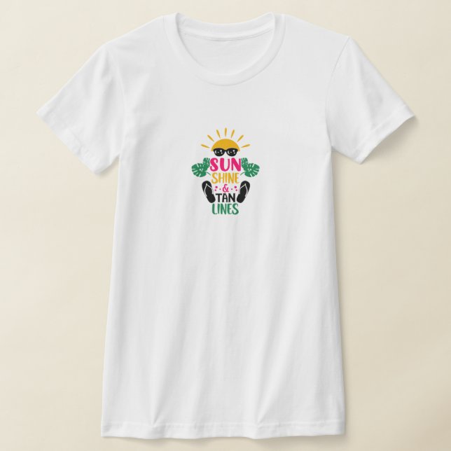 T-shirt aux lignes soleil et bronzette (Poser)