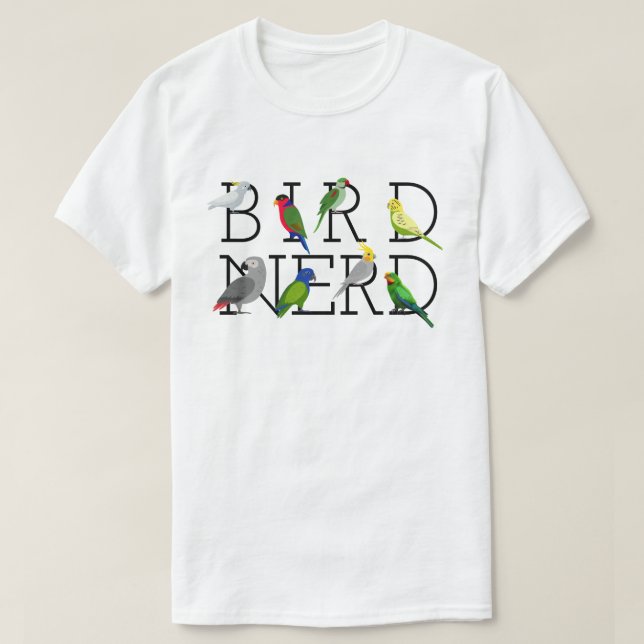 T-Shirt aux perroquets Nerd (Design devant)