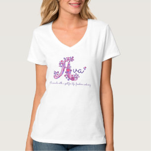 T-shirt Ava filles nom & sens lettre A vêtement