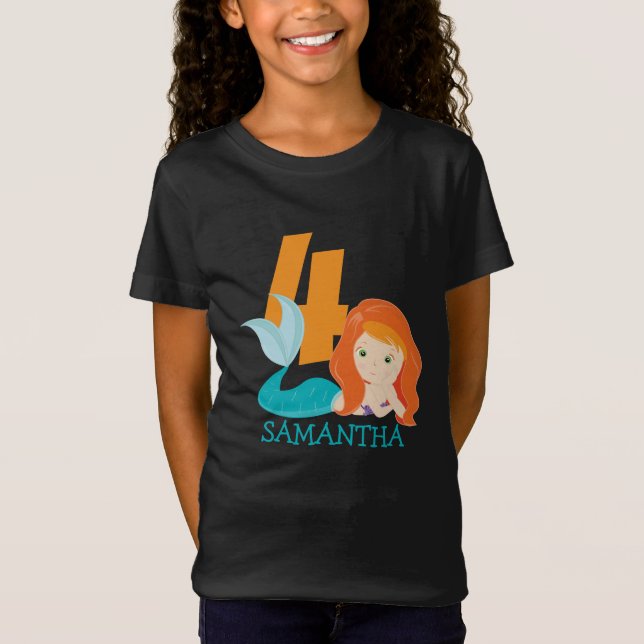 T-Shirt Ava - Rivière Mermaid déesse 4e anniversaire T-shi (Devant)