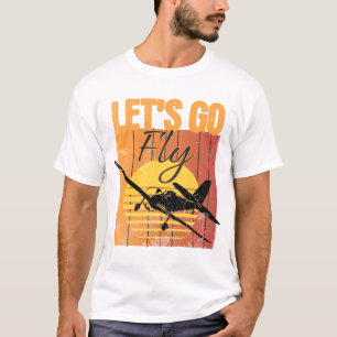 T-shirt Avançons en avion Aventure Attente - Cadeaux pilot