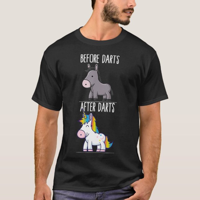 T-shirt Avant après fléchettes Unicorn Dart Player (Devant)