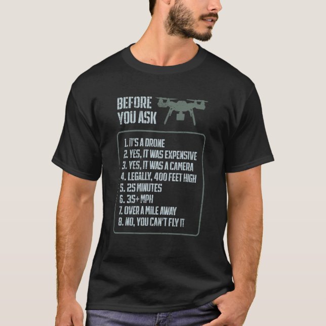 T-shirt Avant De Demander Drone Quadcopter Rc Drone (Devant)