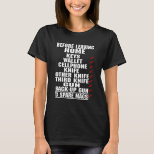 T-shirt Avant de quitter Accueil Touches Portefeuille Cout
