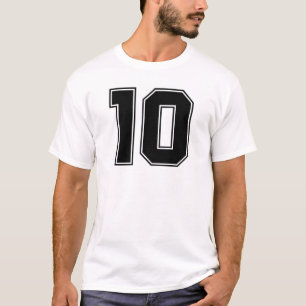 T-shirt Avant du numéro 10 et copie de postérieur