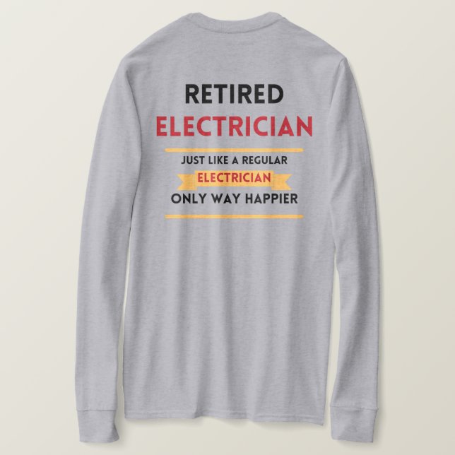 T-shirt avant et arrière électricien retraité retraite rou (Design dos)