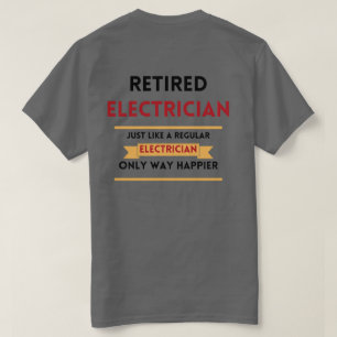 T-shirt avant et arrière électricien retraité retraite rou