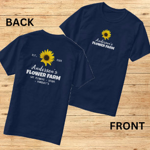 T-shirt Avant et arrière Imprimez la ferme/Nom de famille