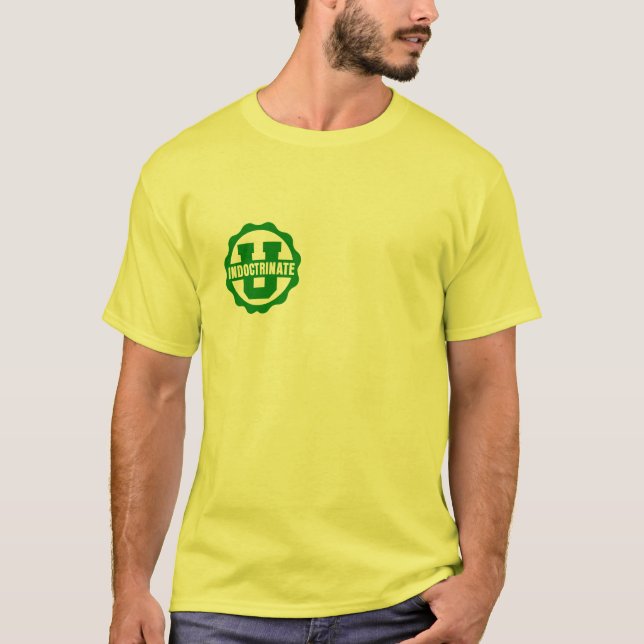 T-shirt avant et arrière jaune de logo (Devant)