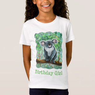 T-Shirt Avant et arrière Koala Ours Anniversaire Fille