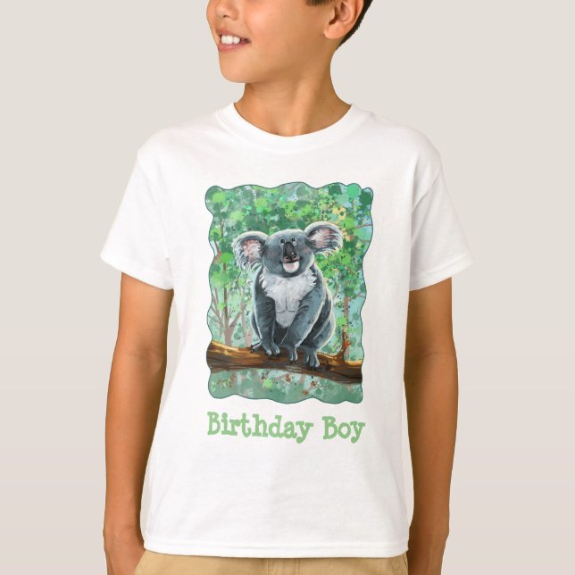 T-shirt Avant et arrière Koala Ours Birthday Boy (Devant)