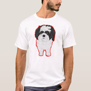 T-shirt Avant et bout de pièce en t de Shih-Tzu, décrits