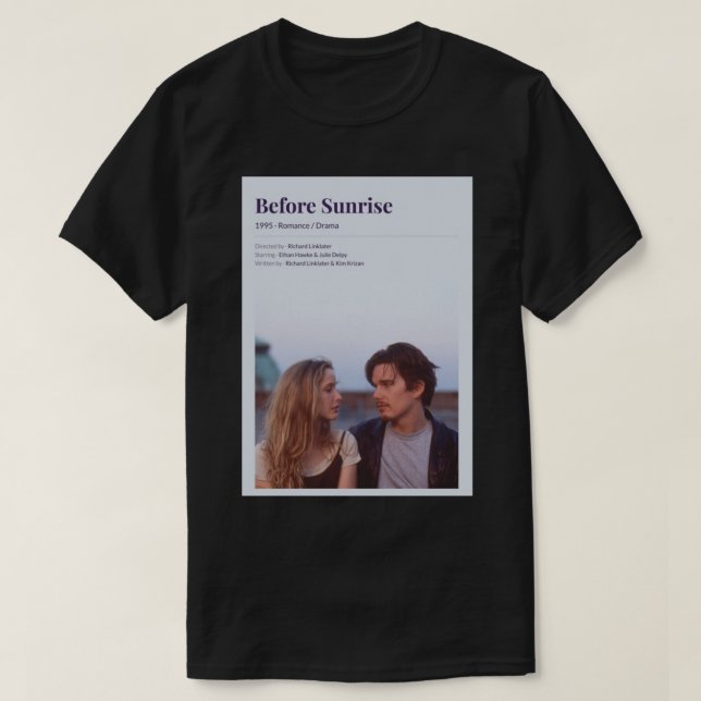 T-shirt Avant le lever du soleil (1995) Richard Linklater  (Design devant)