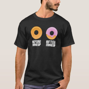 T-shirt Avant le maquillage après le maquillage sucré laqu