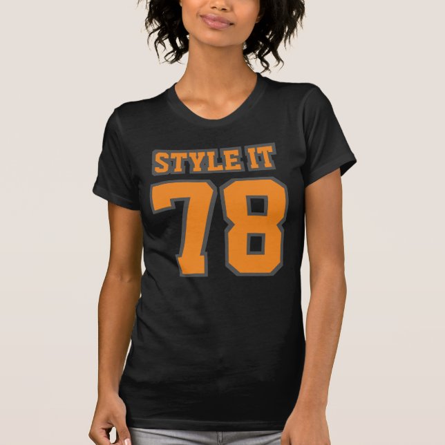 T-shirt Avant NOIR ORANGE Bella Canvas en coton femmes (Devant)