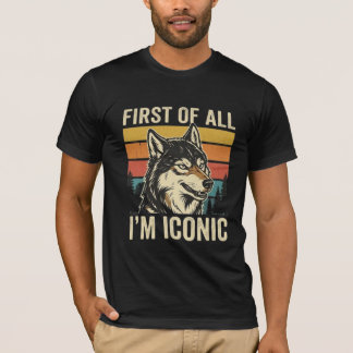 T-shirt Avant tout, je suis Iconique Vintage Loup Coucher 