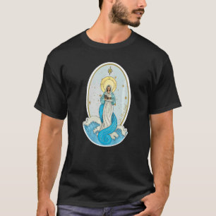 T-shirt Ave Maris Stella Dame Mère Bienheureuse Marie Lati