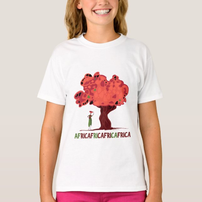 T-shirt avec acajou et femmes d'Afrique (Devant)