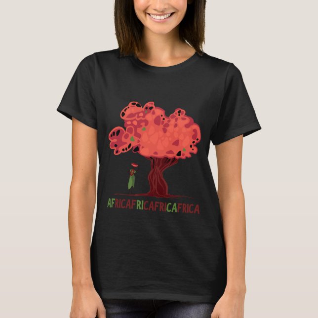 T-shirt avec acajou et femmes d'Afrique (Devant)