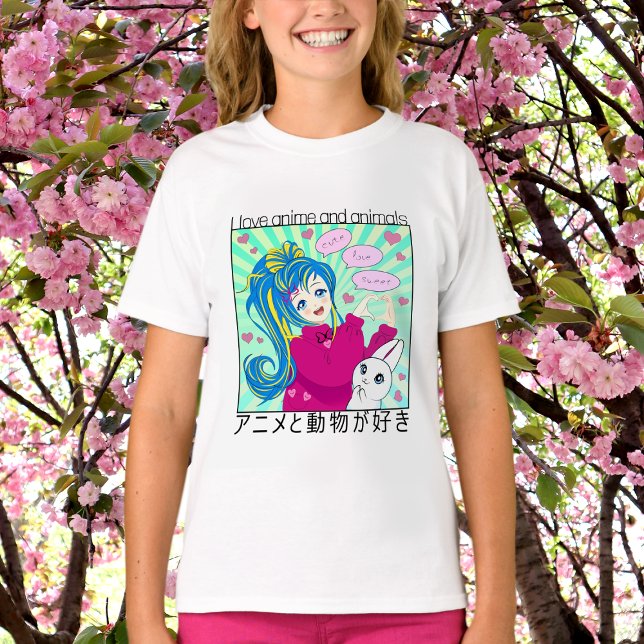 T-shirt avec anime girl et lapin. (Créateur téléchargé)