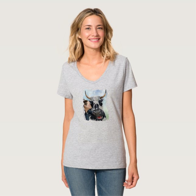 T-Shirt avec aquarelle et message (Devant entier)