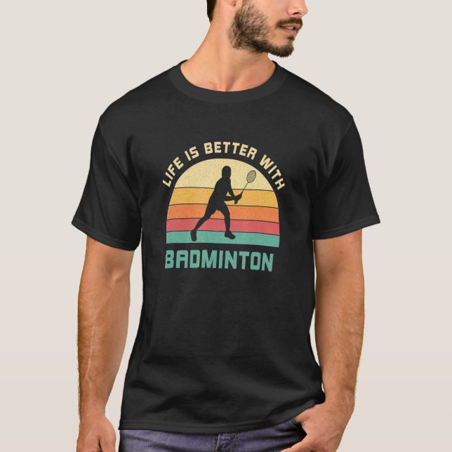 T-shirt avec Badminton Saying for next Game Day (Devant)